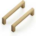 Ravinte Cabinet Handles Solid Slim Champagne Bronze 10 Pack 3 Inch Hole Center Square Bar Drawer Handles Kitchen Cabinet Pulls Drawer Kitchen Cabinet Hardware