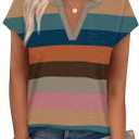 WIHOLL Womens Summer Tops V Neck T Shirts Cap Sleeve Business Casual Outfits Loose Fit Beach Vacation Clothes Basic Tees (XXL)