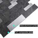 XUANINY 10-Sheet Peel and Stick Metal Backsplash Tiles, Self Adhesive Aluminum 3D Wall Sticker, Wall Panels for Kitchen Bathroom, Bedroom, Living Room(11.81"x11.81") (Dark Grey, 10)