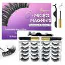 Royaomis 10 Pairs Cat-Eye Magnetic Eyelashes with Applicator Natural Look, 3D Magnetic Lashes With Eyeliner, Fake Eyelashes Magnetic, Eye Lashes Pack Natural Magnetic Eyelashes(New）