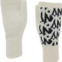 BRUCERIVER Womens Winter Knit Soft Fingerless Mitten Gloves Geometry Design On Top