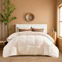 YnM Weighted Blanket Full 20lbs, The Heavy Oversized Weighted Comforter, Warm & Fluffy Throw (Neutral Beige, 20lbs, 90" Lx66 W)