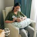 Boppy Nursing Pillow - Firm, Ergonomic U-Shaped Bottle and Breastfeeding Pillow with High Lift for Comfort and Support, Spacious Surface - Green Sage Leaf