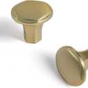 Goo-Ki Brushed Brass Cabinet Knobs, Casual Luxury Solid Zinc Drawer Knobs for Drawer, Cupboard, Wardrobe,6 Pack