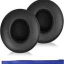 Solo3 Earpads Replacement, Ear Pads Cushions Compatible with Beats Solo 2 & Solo 3 Wireless On-Ear Headphones, Solo2 Solo3 Earpads with Soft Memory Foam & Protein Leather(Black)