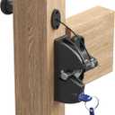 Drawstring Locking Gate Gravity LatchThe Other Side can Also be Opened, Key Lockable on One Side of Gate, for Metal, Wood, and Vinyl Fences, Black (1, Black)