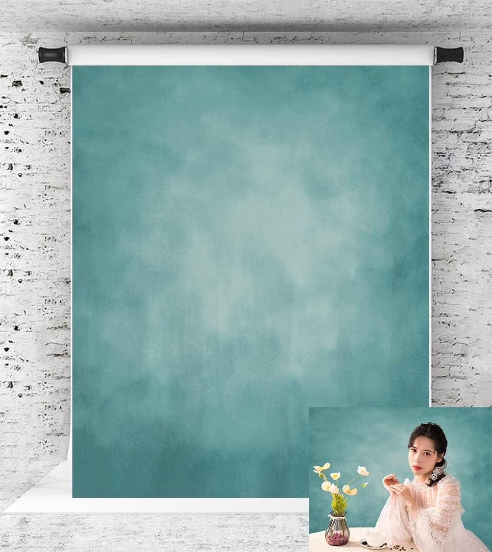Kate Dark Cyan Photography Backdrops Abstract Photo Backdrop Poratrait Background for Photoshoot, 5x7ft (blue green)