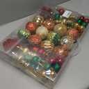 92ct Christmas Tree Decoration Set - Shatterproof Christmas Baubles with Strings for Wreath, Garland & Party Decoration, Red-Green