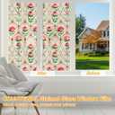 Countewol Frosted Static Cling Window Film, Stained Glass Privacy Film with Rose Pattern, Anti-Glare UV Protection, Removable Decorative Window Clings for Home/Bathroom (Frosted Rose, 23.6 x78.7 in)