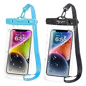 Rynapac IPX8 Waterproof Phone Pouch - 8.5in, 2 Pack Waterproof Phone Case for iPhone 17 16 15 Pro Max, Galaxy S26 S25 Ultra, Cellphone Dry Bag with Lanyard for Beach Vacation Travel Cruise Essentials