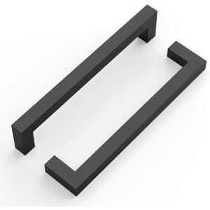 FILTA 10 Pack Black Cabinet Handles 6.3 inch(160mm) Matte Black Cabinet Pulls Square Kitchen Stainless Steel Cabinet Hardware for Cupboard Drawer Handles