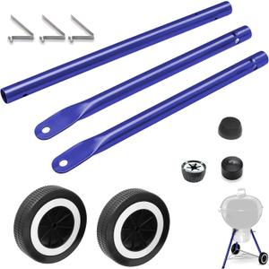 Blue Front Leg Kit with 6" Wheels for Weber 18/22 Inch Kettle Grill Parts