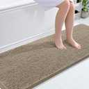OLANLY Bathroom Runner Rugs 70x24, Soft Absorbent Chenille Bath Rugs, Rubber Backing Quick Dry, Machine Washable Long Bath Mats for Bathroom Floor, Tub and Shower, Home Decor Accessories, Warm Taupe