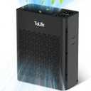 ToLife Air Purifiers for Home Large Room Up to 1295 Ft with PM 2.5 Display Air Quality Sensor, Auto Mode, Timer, HEPA Air Purifier for Bedroom Filters Smoke, Pollen, Pet Dander, Allergies, Black