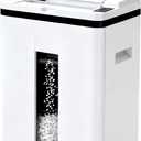 200-Sheet Auto Feed Paper Shredder, Touchscreen Heavy Duty Shredders, 40 Min Non-Stop, P-5 Ultra Security Commercial Shredder for Home Office, Micro Cut with Wheels, 5.8 Gal Bin, <60 dB (White)