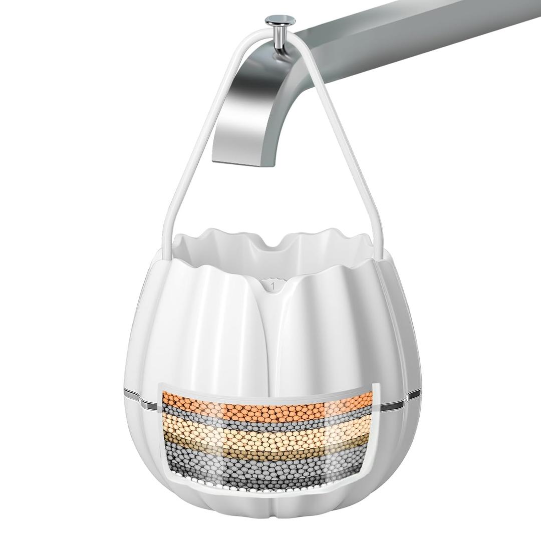 Bath Filter for Tub - Cobbe Water Filter for Bathtub, Removes Hundreds of Contaminants for Smoother Skin & Hair, 3500 Gallons of Filtration, BPA Free(Upgrade Version), White