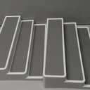 CiWiVOKi 3 Tier Expandable Spice Rack Organizer, White/Grey Plastic Spice Rack, Adjustable Length 14.6In-25.8In, 2 Pack Non-Skid Tiered Spice Shelf Organizer for Kitchen Cabinet, Cupboard, Pantry