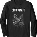 Chess Tee for Boys with Chess Pieces and Checkmate Long Sleeve T-Shirt, Smal