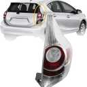 Dasbecan Right Tail Light Compatible with 2012 2013 2014 Toyota Prius C Taillight Lens Cover w/o Bulbs Replaces # 81551-52A80