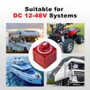 300A Battery Disconnect Switch, 12V-48V Waterproof Heavy Duty Master Power Cutoff Switch, Battery Kill Switch with Knob Control for Marine Boat RV Car Truck ATV UTV, Red