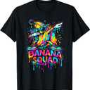 Banana Squad Drip Funny Dabbing Banana for Kids Boys Men T-Shirt (Black)