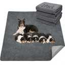 LOOBANI 2 Packs Extra Large Reusable Dog Mat for Floor, Non-Slip Washable Pee Pads for Dogs, Fast Absorbent Pet Whelping Pads, Puppy Playpen Mat for Incontinence, Housebreak, Crate (36"x48"-Gray)