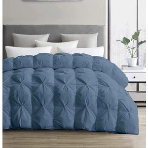 SLEEP-NEST Oversized King Comforter 132 x 120 Inch Hotel Luxury Weighted Down Alternative Pinch Pleat 1 Piece Comforter with 8 Tabs/Loops 400 GSM-Box Stitched Extra Large Breathable - Medium Blue