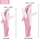KMiKE Inflatable Shark Costume for Adult(Kids) Funny Halloween Costumes Fantasy Cosplay Blow up Costume (Pink)