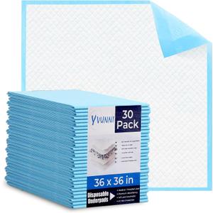 Disposable Bed Pads for Incontinence 36 x 36 inches, 30 Count Adults , Kids, Premium, Absorbency , Medical/ Hospital Used and Soft ,Breathable for Pets Traning,Pe Film Protection