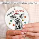 2 x Pig Ornaments for Christmas Tree 2025 - Funny Gifts for Friends Neighbors Farmer, Farm Animal Ceramic Ornament as Christmas Tree Decorations, Cute Animal Lovers Gifts for Women, Men