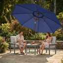 Kingdura 10FT Outdoor Patio Umbrella, Market Table Umbrella with Push Button Tilt and Crank, 8 Sturdy Fiberglass Ribs, UV Protection for Pool, Lawn, Deck, Backyard, Garden (Navy blue)