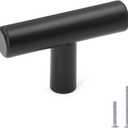 LONTAN 12 Pack Black Knobs for Cabinets and Drawers Kitchen Cabinet Knobs for Dresser Bathroom Modern T Bar Furniture Black Hardware,Stainless Steel (Black T Bar Knob)