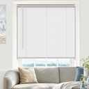 UNISHADES Blinds for Indoor Windows 1" Vinyl L-Shaped Slats Cordless Mini Blinds for Home, 35" W × 64" H - White