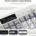 BOYI K104Pro Mechanical Keyboard with 2.2" Screen&Media Knob,QMK/VIA Custom BT5.0/2.4GHz/Type-C Gasket Mounted Hot Swap RGB Full Size Creamy Wireless Keyboard NKRO Gaming Keyboard for PC/Mac(Retro)