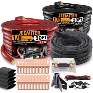 0 Gauge CCA Wire Kit with ANL Fuse, Lugs, Heat Shrink, Loom | Car Audio Power Ground, Battery & Welding Cable for Amp Install, Big 3 Upgrade