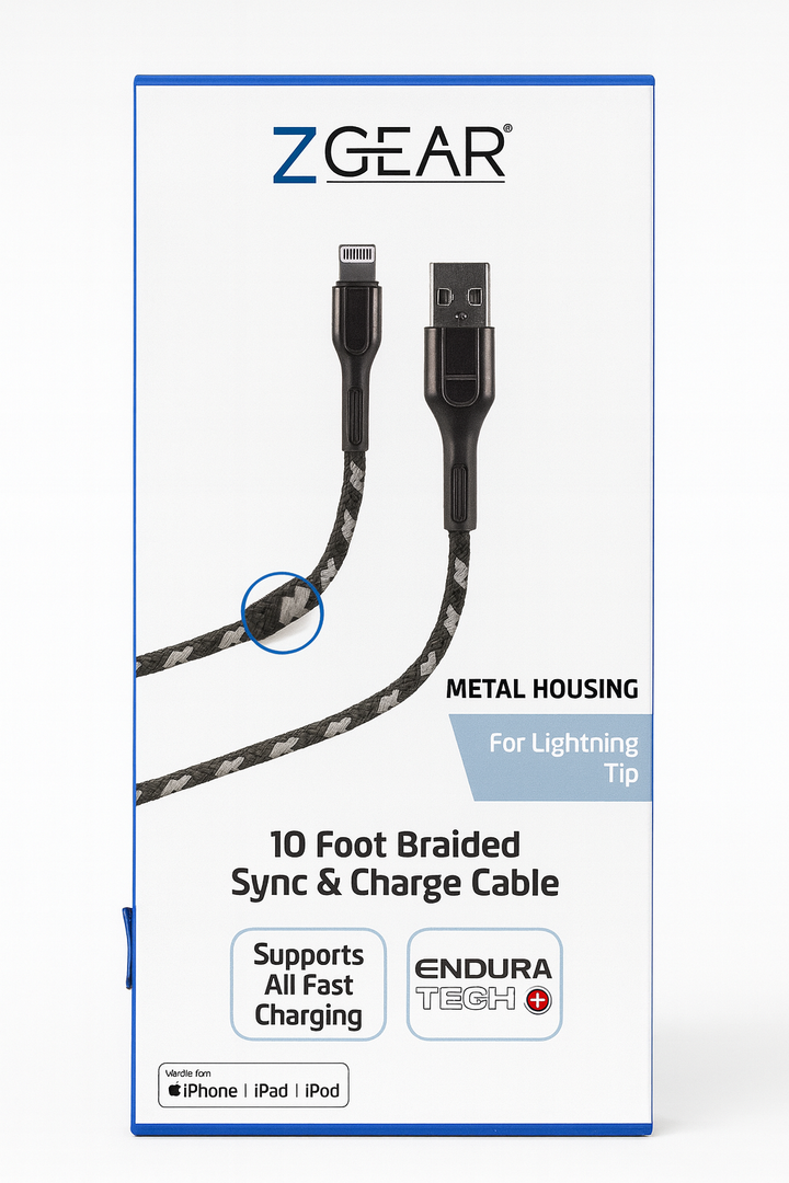 Zgear 10 Foot Braided Sync & Charge Cable
