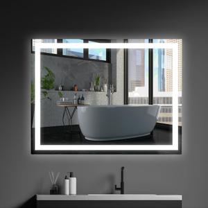 36x24 LED Bathroom Mirror with Lights LED Mirror for Bathroom Lighted Wall Mounted Vanity Mirror Makeup No-Touchscreen Switch Single Color,Anti-Fog,Waterproof