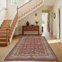 Rugland 4x6 Rug - Stain Resistant Washable Rug, Anti Slip Backing 4x6 Area Rugs for Living Room, Bedroom, Kitchen, Vintage Tribal Area Rugs(4x6, Burgundy)