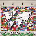 2 x 7x5ft Flags of The World Backdrop Country International Flags Banner Soccer Decorations for World Cup,Olympic, Opening Sports Event Themed Party Home Decor Photo Booth Bar Clubs Birthday Celebration