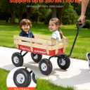 VEVOR 39 inch Pull Along Kids Wagon, Red Rolling Cargo Toy Wagons for Kids, Outdoor Utility Cart for Garden Beach Camping with All Terrain Wheels for Child Present, Supports up to 330 lbs