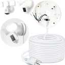 25ft Power Cable and Plug-in Mount for Floodlight Cams Compatible with Floodlight Cam Wired Pro/Plus, Blink Wired Floodlight Camera, Electrical Box with Weatherproof Cable -(2in1 Mount and Cord Set)