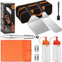 10PCS Griddle Accessories Kit - Flat Top Grill Set for Blackstone and Camp Chef with Basting Brush, Scraper, Grill Tongs,Mat and Grill Tool Bag for Outdoor BBQ