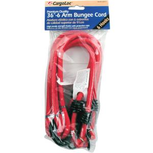 CargoLoc 62371 Bungee Cords with High Tensile Steel Hooks (36"x6 Arm)