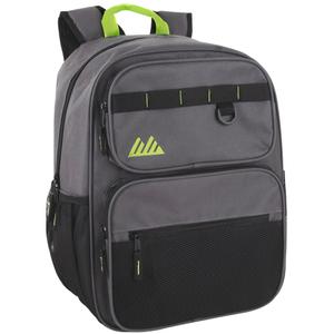 Summit Ridge Travel Backpack for Men and Women, Spacious Work Daypack with Water Bottle Pockets (Gray)