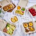 ECOLipak 75 Pack Clamshell Take Out Food Containers, 100% Compostable To Go Containers Disposable, 9X6 inch Heavy-Duty To Go Boxes, Eco-Friendly Biodegradable To Go Containers For Food