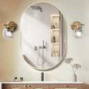 Oval Bathroom Mirror 24"x36" Wall Vanity Oval Mirrors Large Modern Mirror with Black Metal Frame Gold (36"L x 24"W, 24x36-gold)