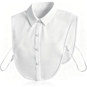 White Collar, Removable Fake Collar for Women, Soft Comfortable Accessory for Dresses, Sweaters, Uniforms & Work Suits, for Daily Office Wear