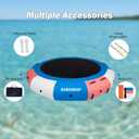 10/12/15FT Water Trampoline, Inflatable Floating Lake Trampoline | Pink Inflatable Lake Trampoline Heavy Duty Water Swim Platform for Lake Ocean with Ladder & Ropes