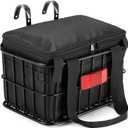 Bike Basket Front for Men & Women, Large Bicycle Front Basket for Adult Bikes with Removable Liner Bag, Heavy Metal Bike Cargo Basket for Ebike, Electric Bike, Mountain Bike, City Bike, Cruiser