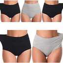 UMMISS Womens Underwear,Cotton High Waist Underwear for Women Full Coverage Soft Comfortable Briefs Panty Multipack Medium